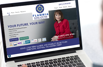 Flammia Elder Law Firm website on laptop computer.