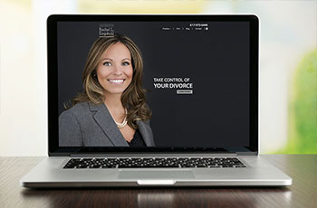 Rachel Endghal Law Firm website display on laptop computer. 