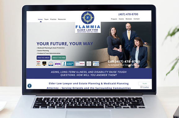 Laptop view of Flammia Elder law Website