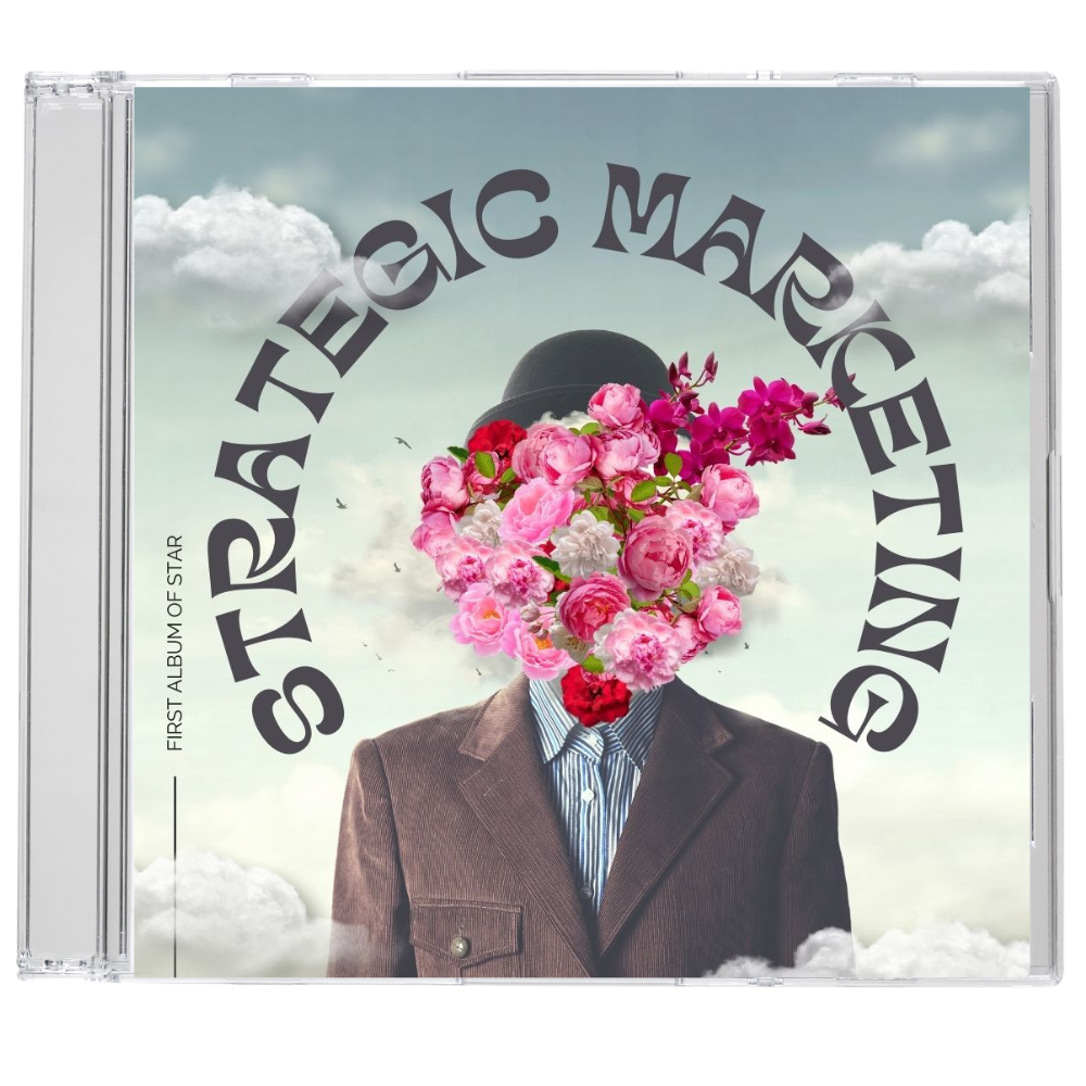 CD Case with a man with flowers over his face