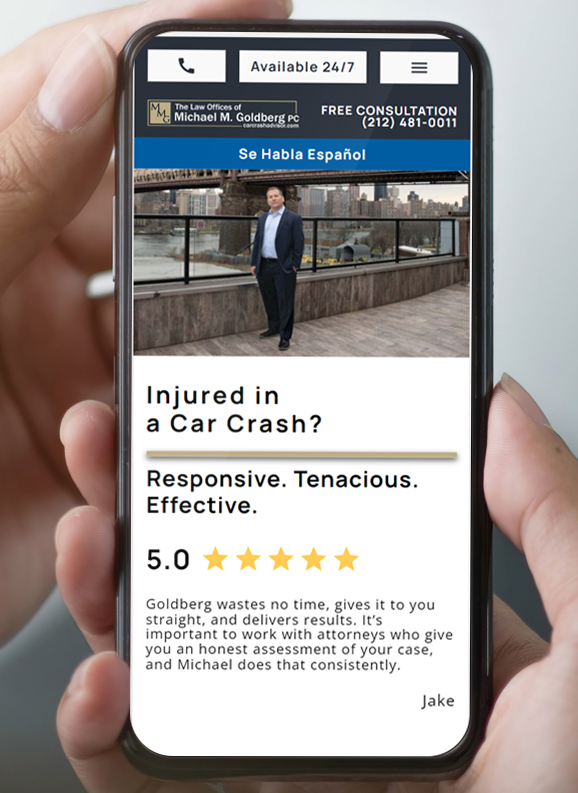 mobile phone showing a review
