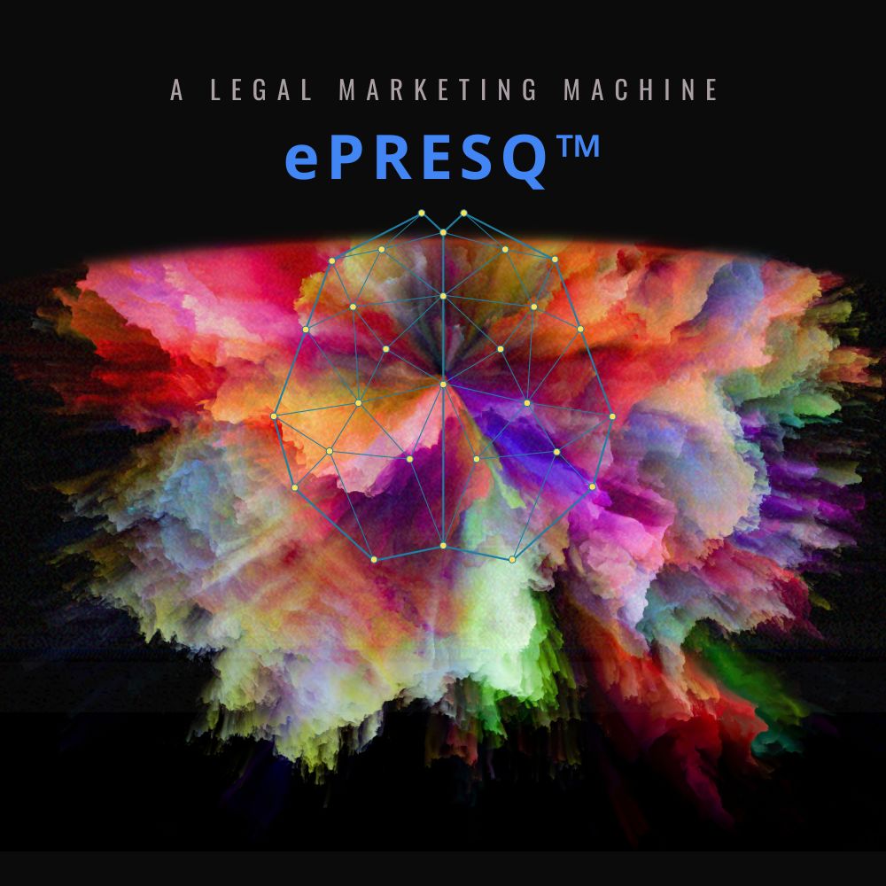 CD cover with an explosion of colors - ePRESQ law firm website portal.