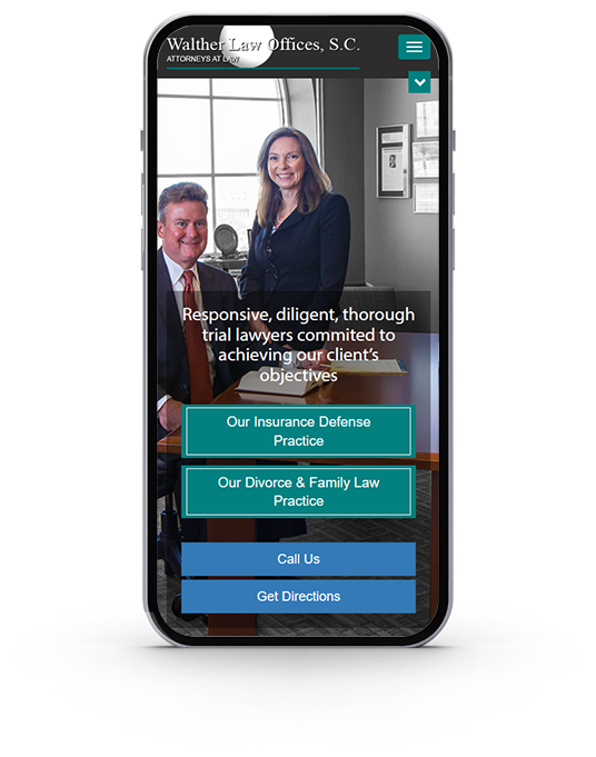 iphone showing an attorney website page