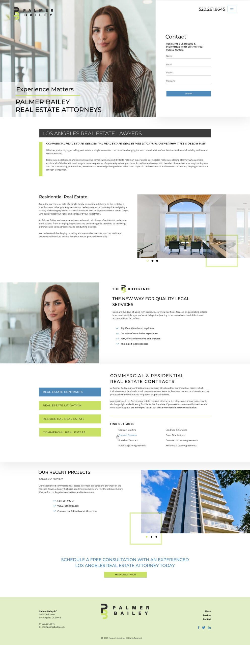 Palmer Bailey Website Template Home Page