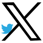 X Logo with a Twitter bird on the side