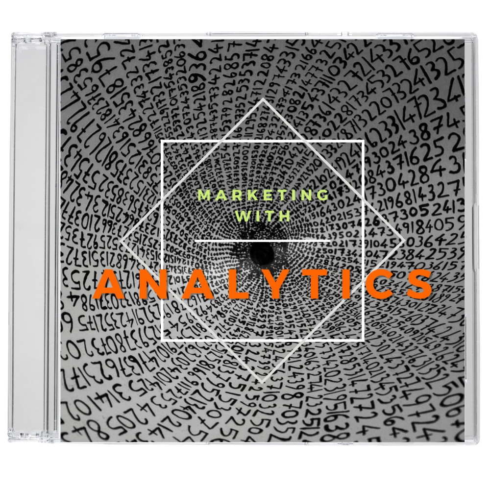 CD cover with numbers and the words: Marketing with Analytics
